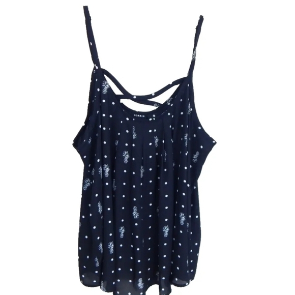 Torrid Black Pineapple Cross Back Tank - Picture 3 of 4